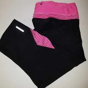 Mondetta XL, capri legging, blk w/pink accent
